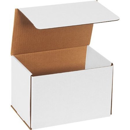 BOX PACKAGING Corrugated Mailers, 9"L x 6"W x 6"H, White M966